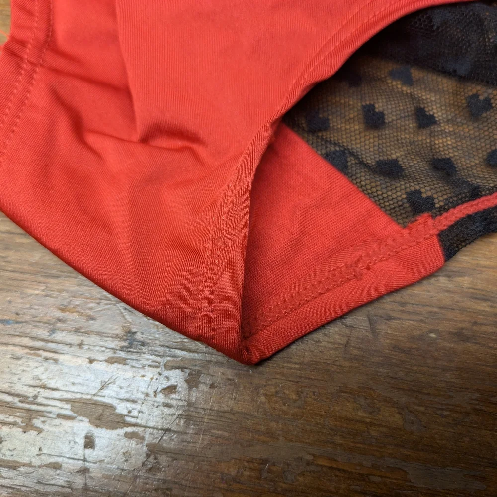 Jr L Joe Boxer Hipster Panties Red & black  heart back, mirror sequence nwt - Picture 3 of 4